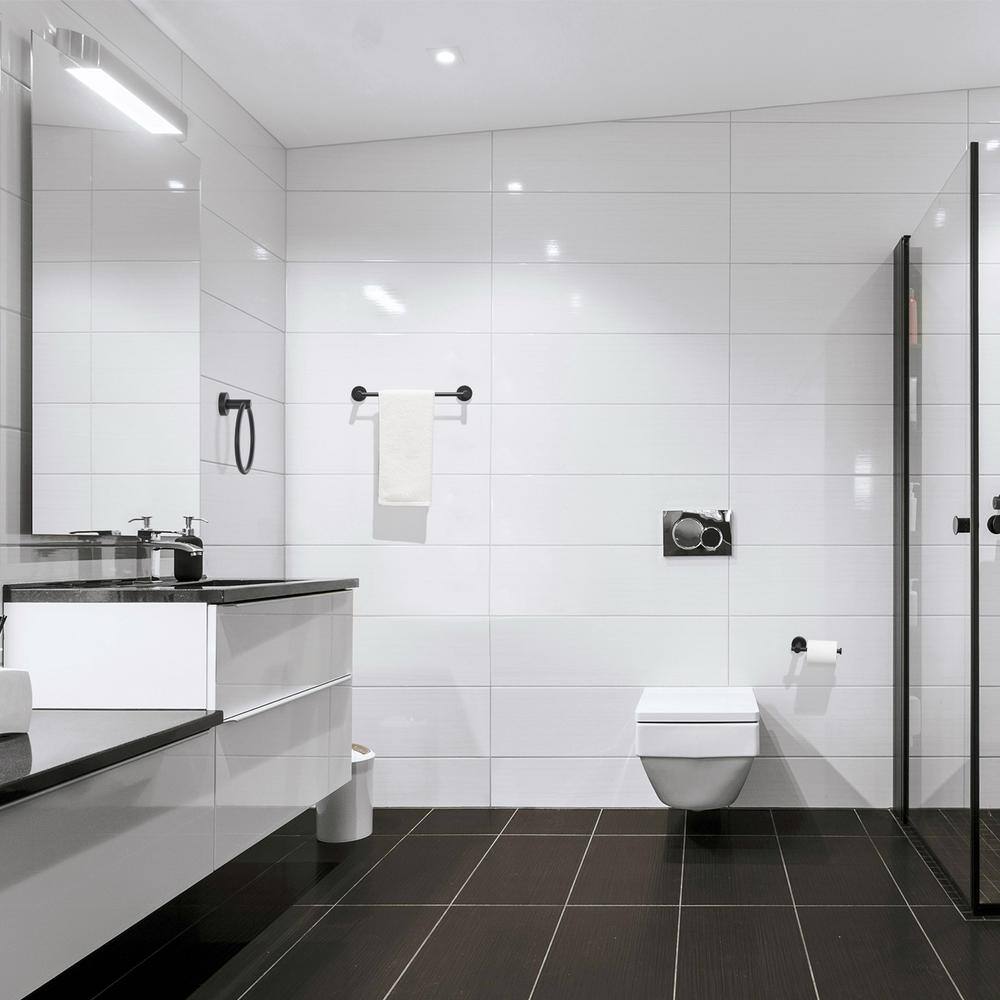 Matte Black 3-Piece Metal Bathroom Hardware Set