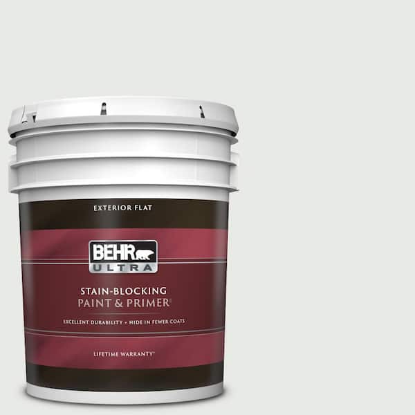 BEHR ULTRA 5 gal. #BL-W08 Frothy Surf Flat Exterior Paint & Primer