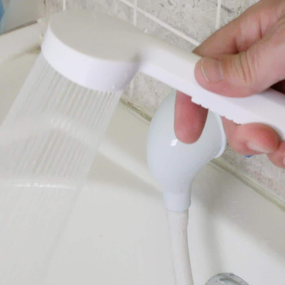 White Handheld Wall Mounted Jet Shower Head with Hose