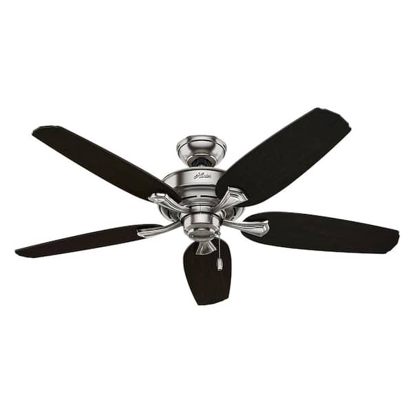 Hunter Channing 52 In Indoor Led Brushed Nickel Ceiling Fan With Light 52074 - Ceiling Fan Light Bulbs Lowe Sound