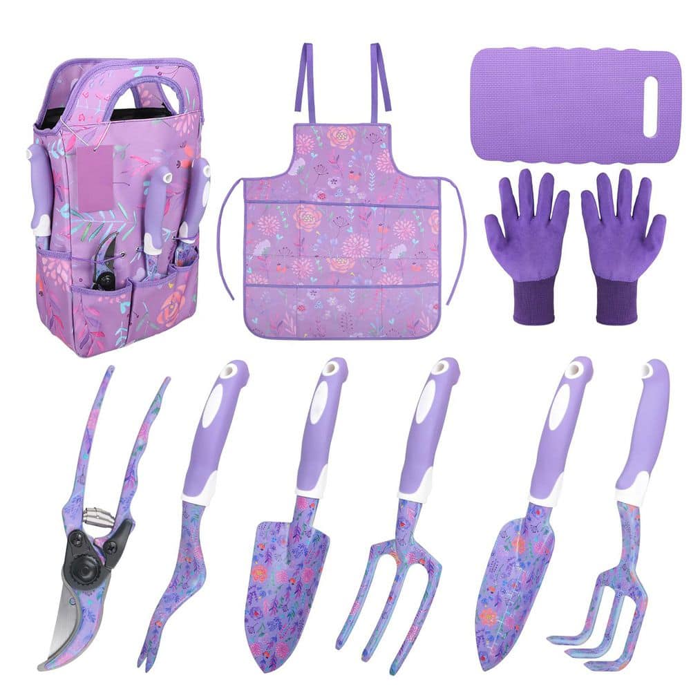 10-Piece Garden Tool Set Purple Floral, Aluminum Alloy Hand Tools Ergonomic Handle, Organizer Bag, Gift price history on PriceWatchPro