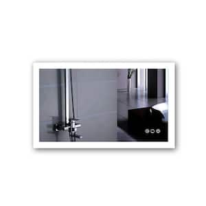 40 in. W x 24 in. H Large Rectangular Frameless Anti-Fog Wall Mounted Bathroom Vanity Mirror in Silver