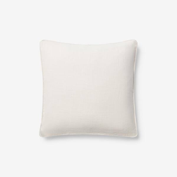 The Company Store Concord Cotton Twill Ivory Solid 16 in. x 16 in. Throw Pillow Cover