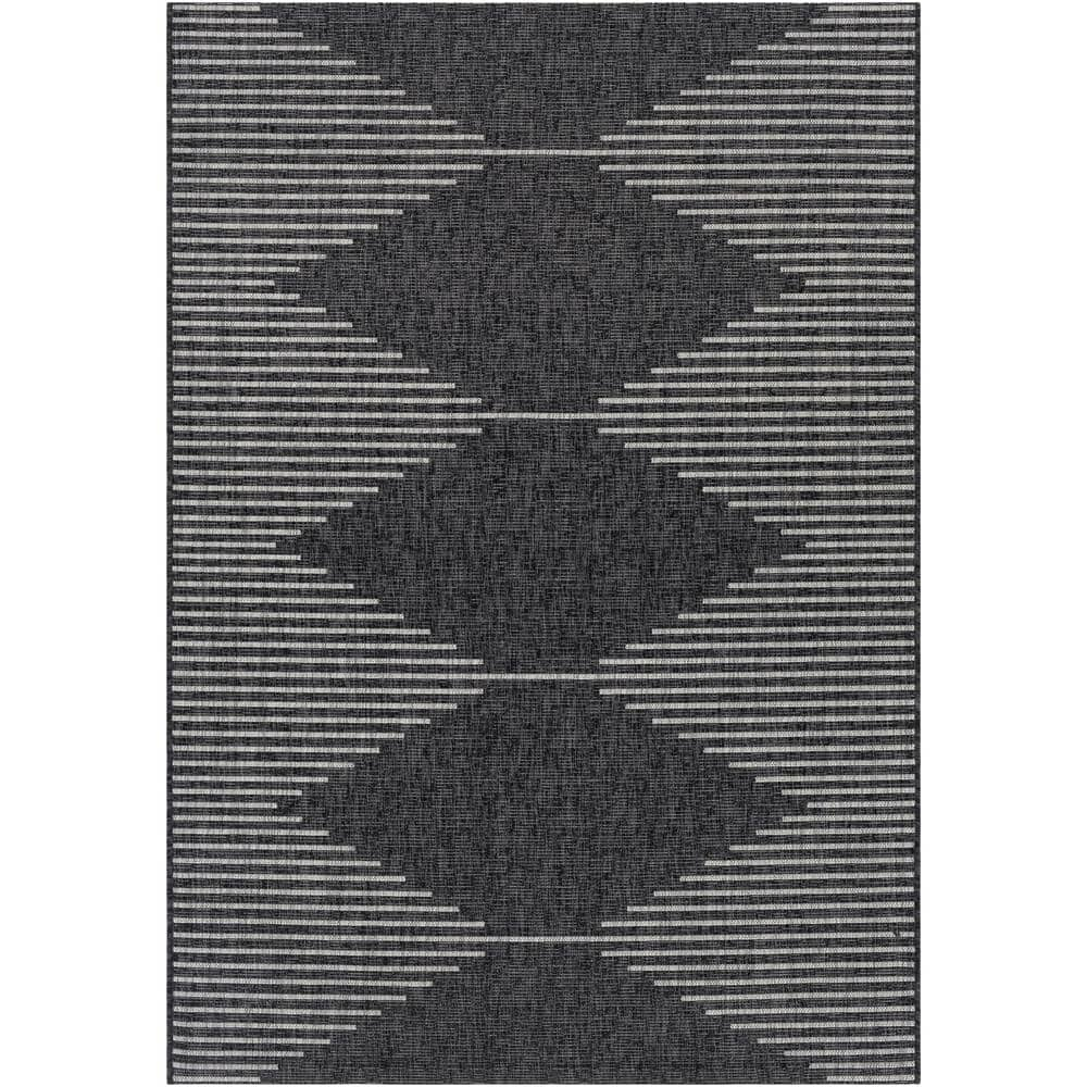 Black and White Pattern Area Rug / Doormat Layering Rug / Aztec Rug /  Modern Doormat / Outdoor Entry Rug / Front Porch / Boho Area Rug 