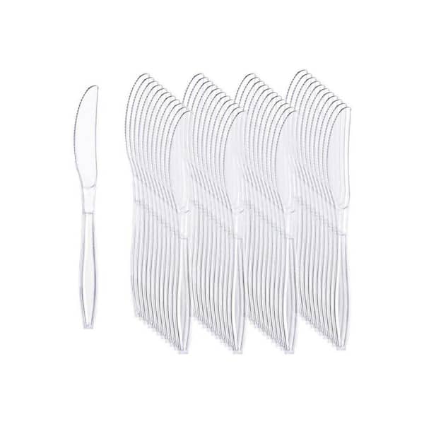 Clear Transparent Disposable Plastic Knives Disposable Tableware Heavy Duty Solid Heat Resistant 360 Per Case