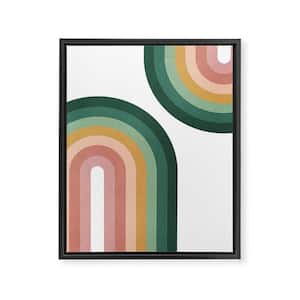 Summer Double Rainbows by Emanuela Carratoni Framed Art Canvas Abstract Wall Art 30 in. x 24 in.