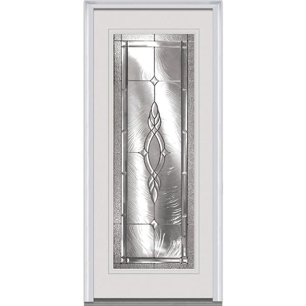 MMI Door 36 in. x 80 in. Brentwood Right-Hand Full Lite Classic Primed Fiberglass Smooth Prehung Front Door
