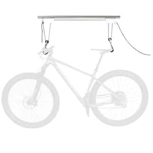 Silver 1-Bike Ceiling Mount Garage Bike Rack