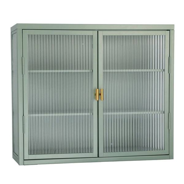 tunuo 27.6 in. W x 9.1 in. D x 23.6 in. H Bathroom Wall Cabinet in Mint Green