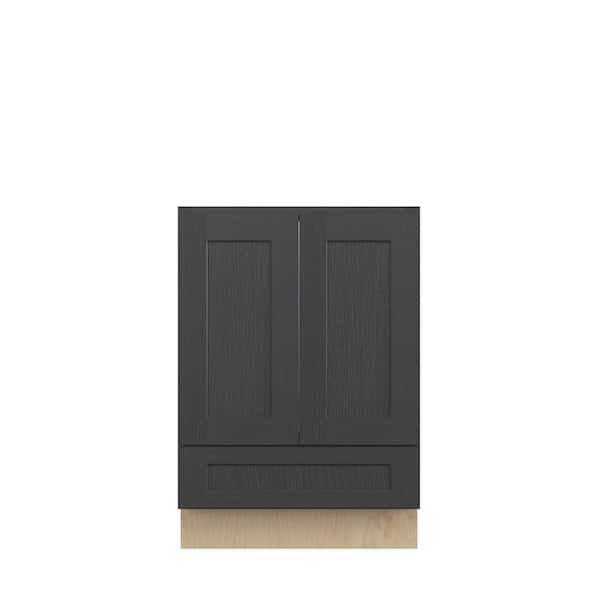 Kunal Kitchens Jamestown Recessed 24 in. W x 34.5 in. H x 21 in. D in Espresso Plywood Assembled Bath Base with Bottom Drawer