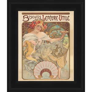 Biscuits Lefevre Utile by Alphonse Mucha Gallery Black Framed People Oil Painting Art Print 10.5 in. x 12.5 in.