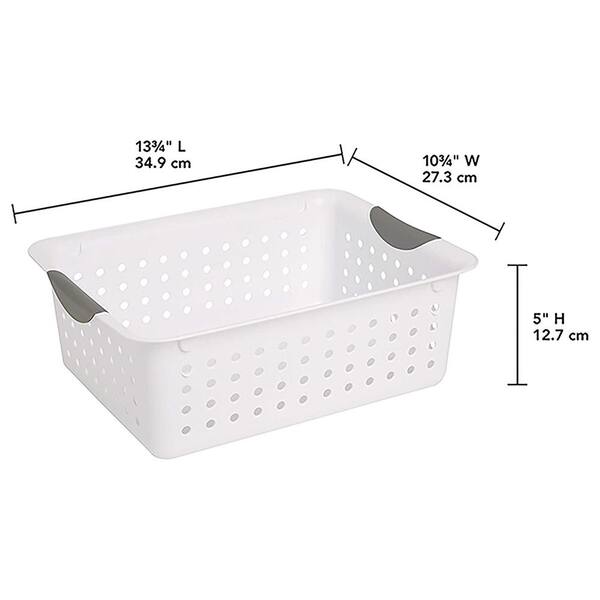 IRIS USA 6Pack Medium Shelf Storage Basket Organizer for Pantries, White