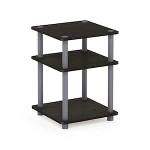Turn-N-Tube 14.6 in. Espresso/Black Square Wood End Table with Open Shelf