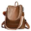 Cisvio Women's 13.4 in. Brown Fashion Backpack Purses Multipurpose