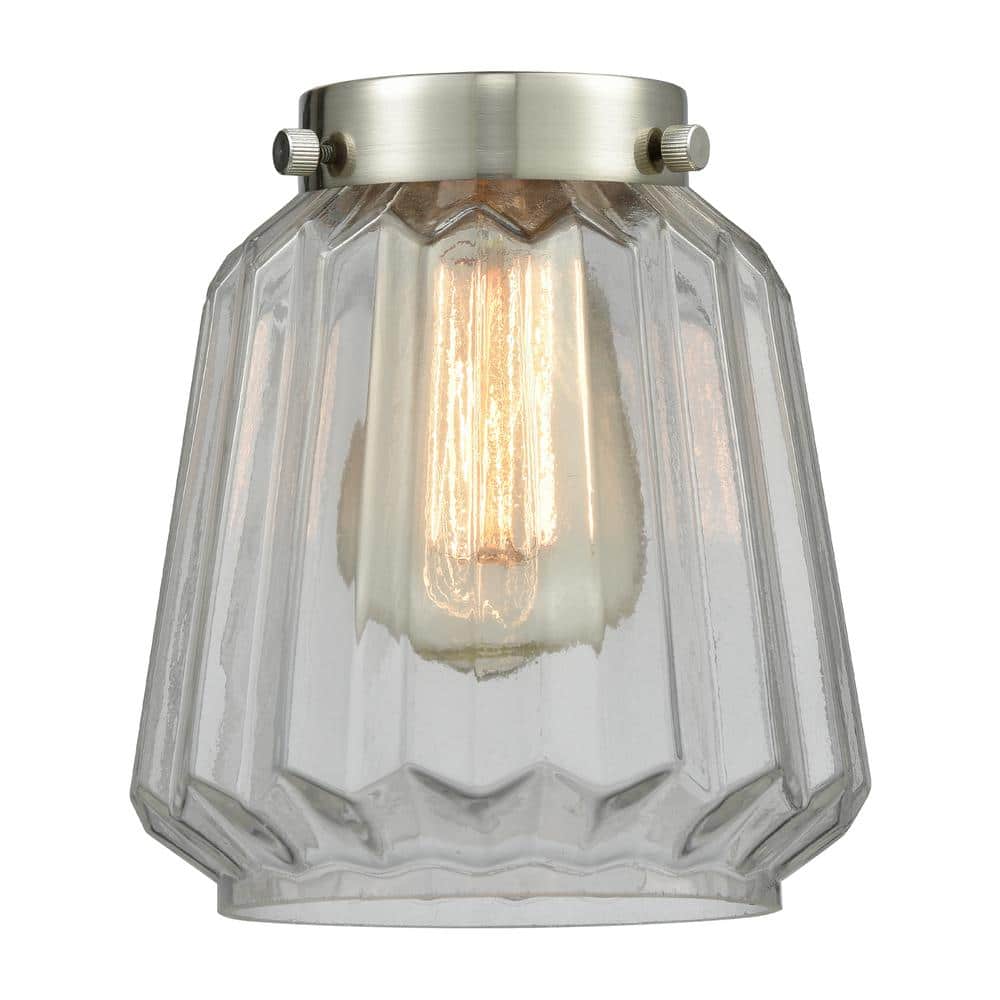 Brushed Brass Dimmable Sconce with Clear Glass Shade