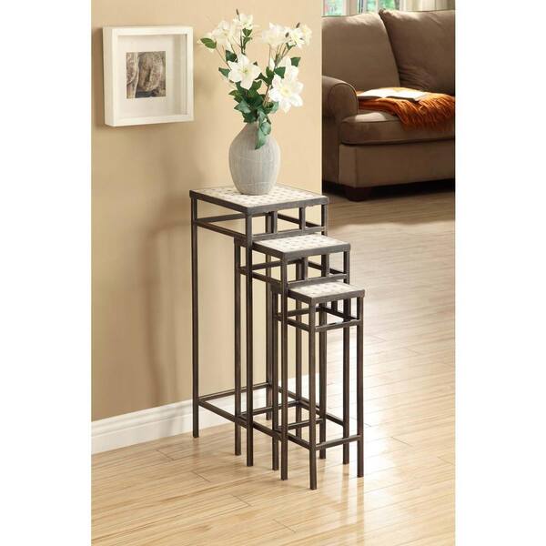 4D Concepts White Nesting End Table
