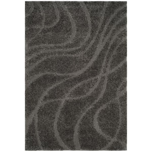 Florida Shag Gray 4 ft. x 6 ft. Solid Area Rug