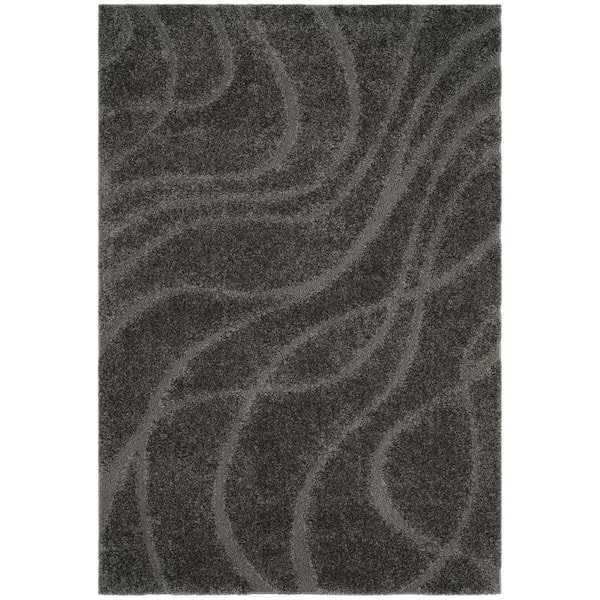 SAFAVIEH Florida Shag Gray 6 ft. x 9 ft. Solid Area Rug