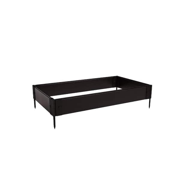 Natures Composites Composite Gardening Rectangle Raised Herb Garden Bed (2 ft. L x 4 ft. W x 6 in. H) Raven (Black) 6 in. Root Depth