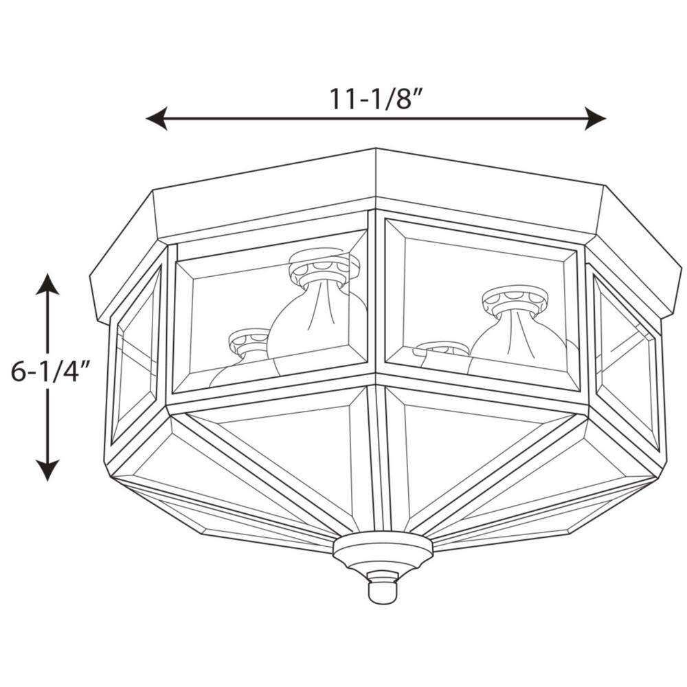 Richmond Hill Polished Brass Beveled Glass 4-Light Flush Mount