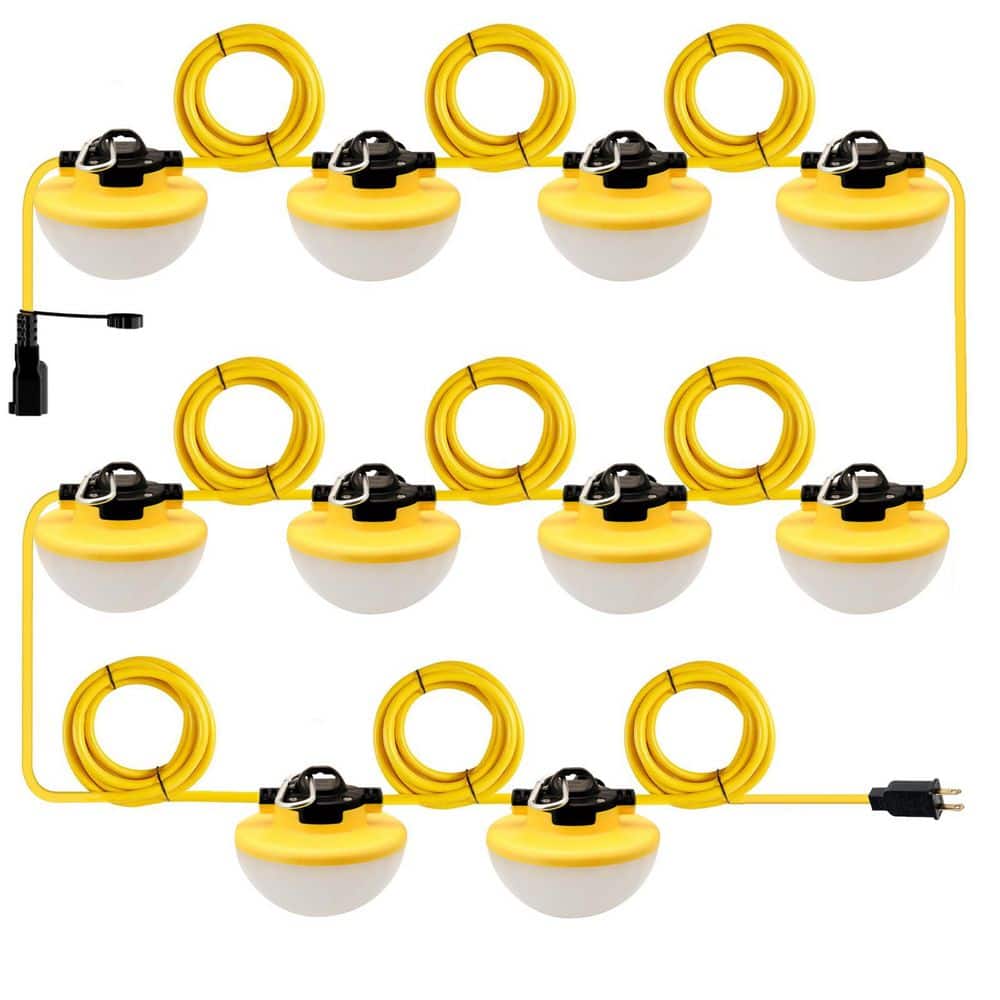 100 ft. 120V 10-Light 1680 Lumens Per Light Integrated LED Corded Outdoor String Light Commercial Residential Job Site price history on PriceWatchPro