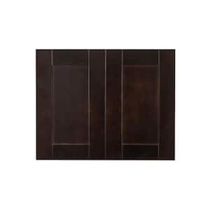Anchester Assembled 30 in. x 21 in. x 12 in. Wall Cabinet with 2 Doors 1 Shelf in Dark Espresso