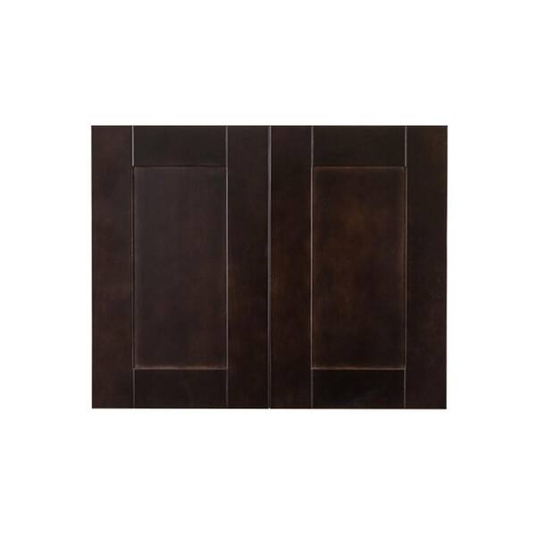 LIFEART CABINETRY Anchester Assembled 12 in. x 30 in. x 12 in. Wall Cabinet with 1 Door 2 Shelves in Dark Espresso