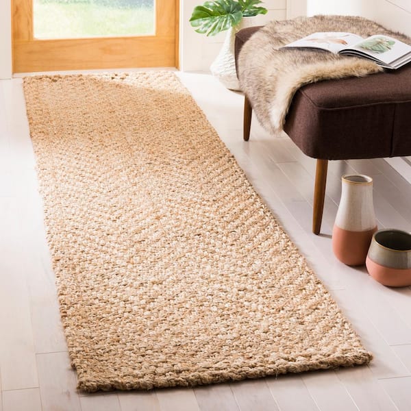 Natural Fiber Beige 2 ft. x 12 ft. Solid Runner Rug