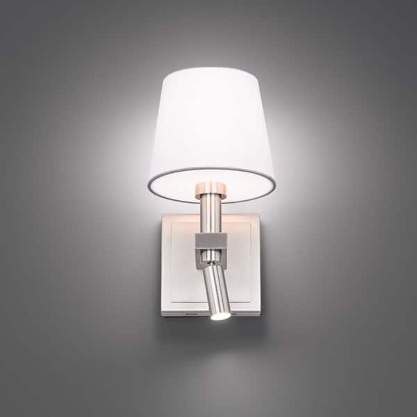 Chloe 1-Light Brushed Nickel Hardwired Swing Arm Wall Lamp 3000K