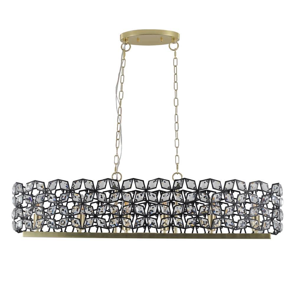 Layla 6-Light Mordern Gold Oval Crystal Chandelier with Crystal Shade for Living Room price history on PriceWatchPro
