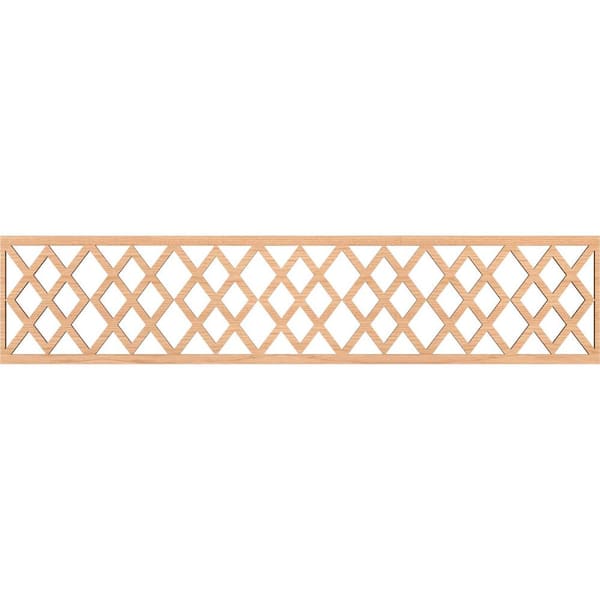 Ekena Millwork Hadley Fretwork 0.25 in. D x 46.75 in. W x 10 in. L Hickory Wood Panel Moulding