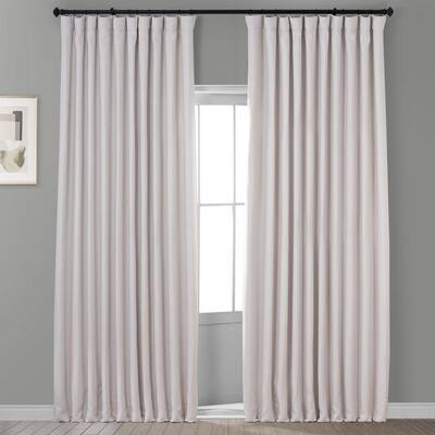 Birch Ivory Faux Linen Extra Wide Room Darkening Curtain - 100 in. W X 108 in. L (1 Panel)