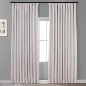 Birch Ivory Faux Linen Extra Wide Room Darkening Curtain - 100 in. W X 120 in. L (1 Panel)
