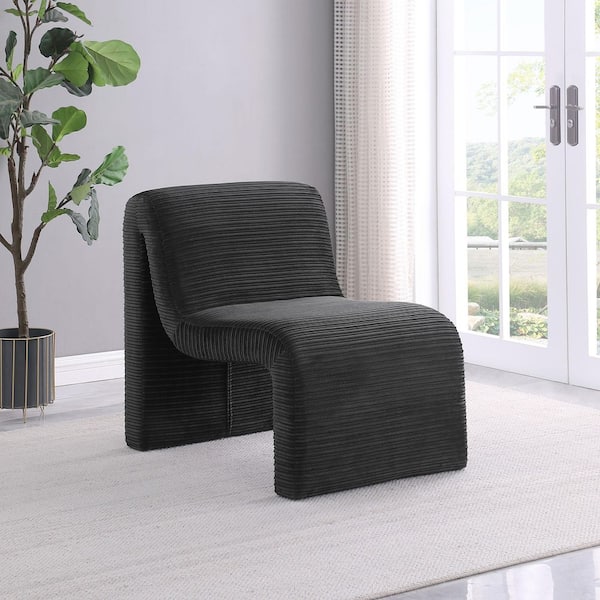 Drayton Black Upholstered Armless Accent Chair
