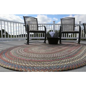Bouquet Sapphire 4 ft. x 6 ft. Oval Indoor/Outdoor Braided Area Rug