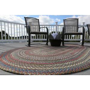 Bouquet Tawny Port 5 ft. x 8 ft. Oval Indoor/Outdoor Braided Area Rug