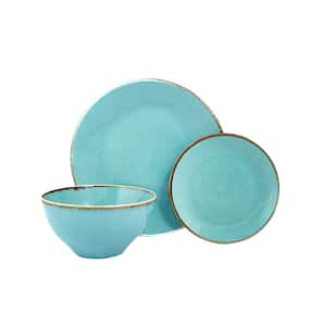 Seasons 3 Piece Turquoise Porcelain Dinnerware Place Setting (Serving Set for 1)