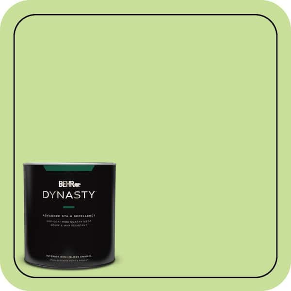 BEHR DYNASTY 1 qt. #420A-3 Key Lime Semi-Gloss Enamel Interior Stain-Blocking Paint and Primer