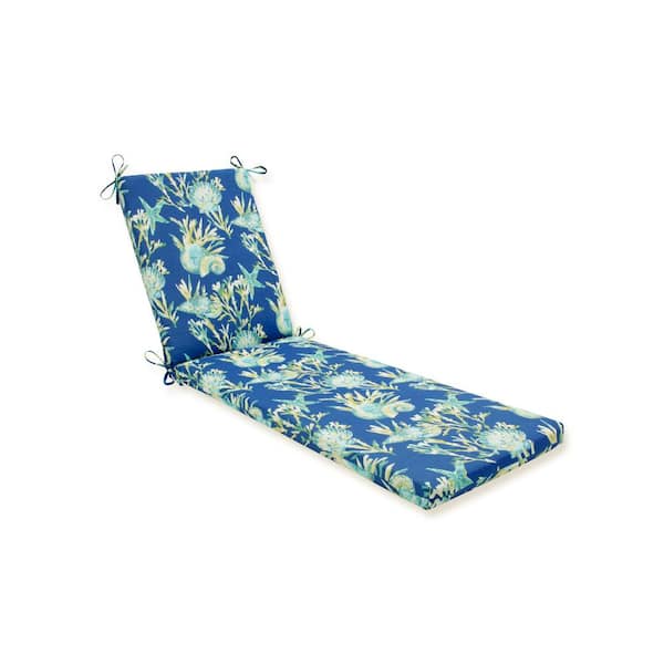 Pillow Perfect Tropical 23 x 30 Outdoor Chaise Lounge Cushion in Blue/Green Daytrip