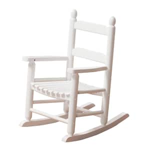 White Wood Outdoor Rocking Chair Child's Porch Rocker (Ages 3 to -6)