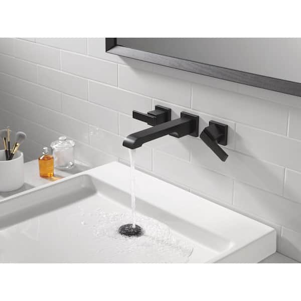 Delta Ara 2-Handle Wall Mount Bathroom Faucet Trim Kit in Matte