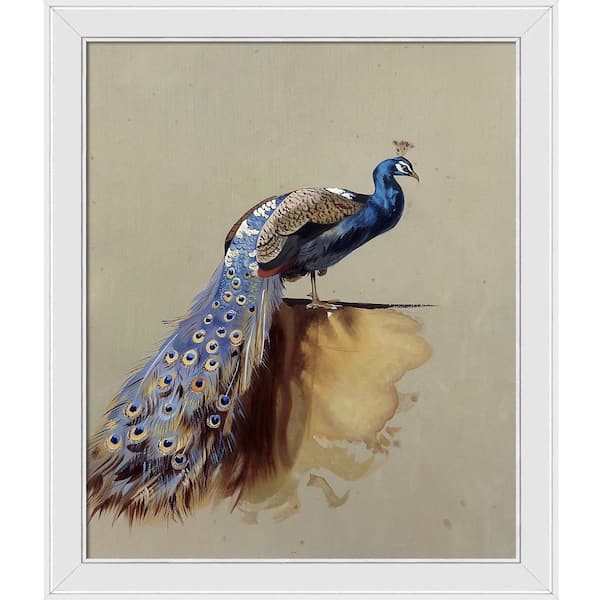 LA PASTICHE Peacock (Luxury Line) by Archibald Thorburn Galerie White Framed Animal Oil Painting Art Print 24 in. x 28 in.