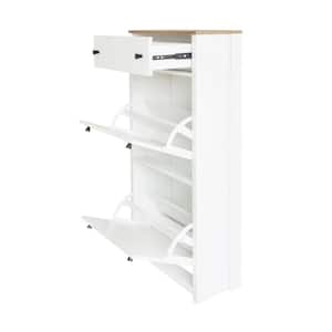 23.6 in. W x 9.4 in. D x 47.2 in. H in White Wood Ready to Assemble Kitchen Cabinet with 2-Flip Drawers