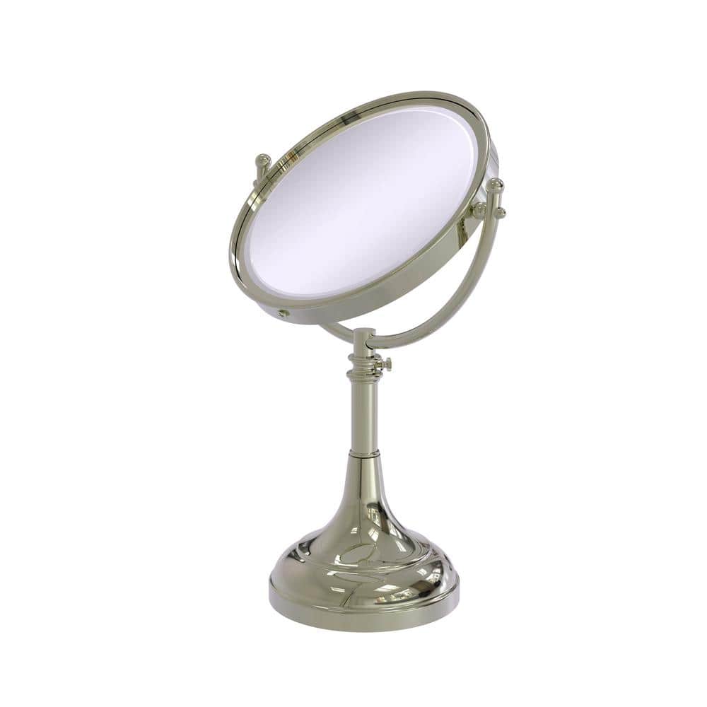Allied Brass Height Adjustable 8 in. Vanity Top Makeup Mirror 3x Magnification in Polished Nickel -  DM-1/3X-PNI
