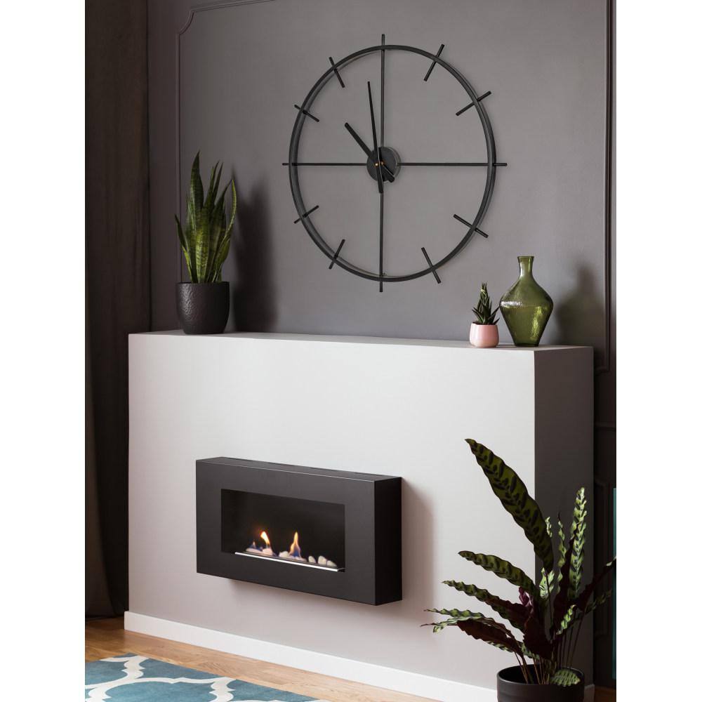 Isaac 26" Black Modern Metal Wall Clock