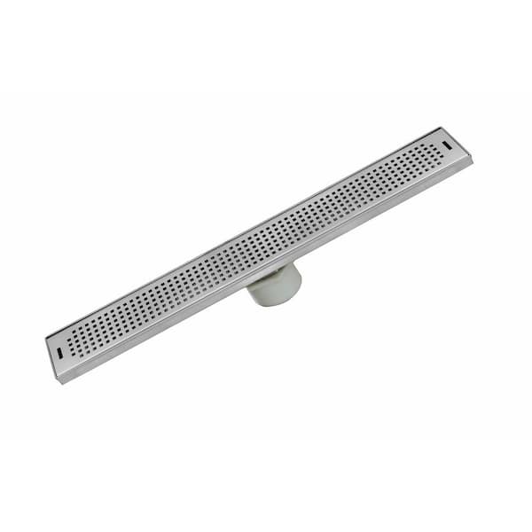 Luxe 30 in. Stainless Steel Linear Shower Drain - Squares