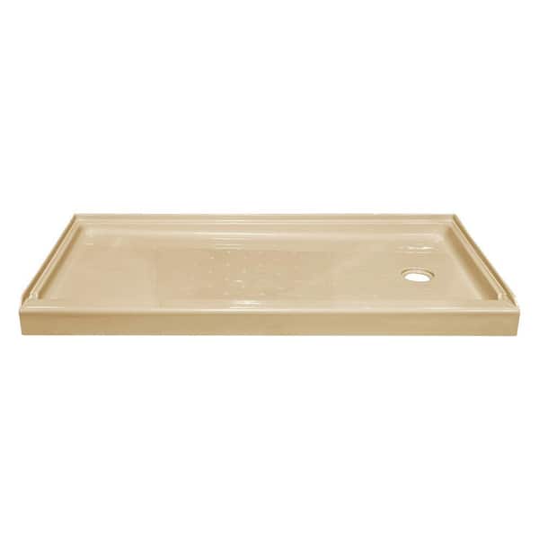 Lyons Industries Elite 54 in. x 27 in. Single Threshold Shower Base with Right Drain in Almond