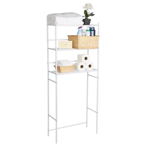 Mind Reader 23 6 In W X 57 50 H 10 D White Over The Toilet Storage 3toilr Wht Home Depot The Toilet Storage, Over The Toilet Storage Ideas Home Depot