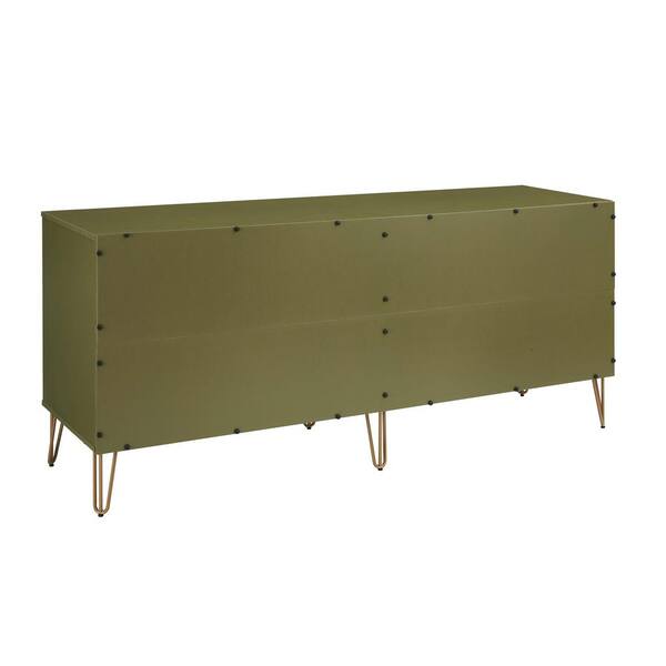 Manhattan Comfort DUMBO Modern 6-Drawer Double Low Dresser in Olive Green Manhattan Comfort DUMBO Modern 6-Drawer Double Low Dresser in Olive Green