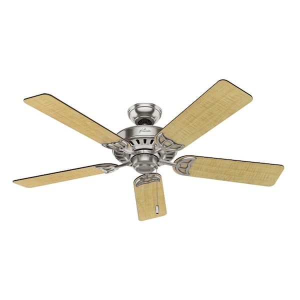 Hunter - Studio Series 52 in. Indoor Brushed Nickel Ceiling Fan with Light Kit